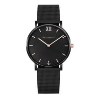 【PAUL HEWITT】德國原廠 39mm 黑面 黑框 黑色米蘭錶帶 手錶 女錶 情人節(PH-SA-B-BSR-4S)
