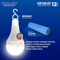 Hannochs - Lampu Emergency Led Ac/Dc Genius - 12 Watt - Cahaya Putih Terlaris