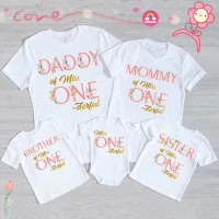 Miss ONE-derful Birthday Family T-Shirts Floral Girl 1st Birthday Party Outfits Mom Dad Brother Sister Matching Clothes Tops Tee