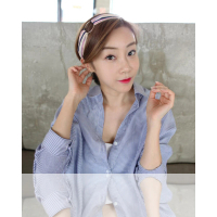【梨花HaNA】韓國春日靜好撞色條紋圈圈裝飾髮帶