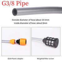 Water Inlet Pipe Set For Cordless Pressure Washer Gun Pipe For Lithium Battery Wash Gun With G3/8 Adapter Filter Car Accessory