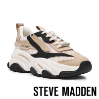 STEVE MADDEN-POSSESSION-E 拼接厚底休閒鞋-卡其色