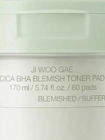 แผ่นโทนเนอร์ BHA สิวและผิวแพ้ง่าย Ji Woo Gae 170 มล.