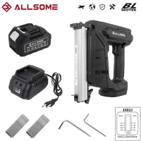 Allsome Electric Brad Nailer, Electric Nail Gun/Staple Gun for Upholstery, Carpentry Woodworking Projects for Makita 18V Battery