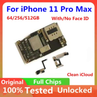 256gb Unlocked For iPhone 11 Pro Max Motherboard With Face ID Clean iCloud Mainboard For iPhone 11 Pro 64GB 512gb Logic Board