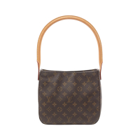 【二手名牌BRAND OFF】LOUIS VUITTON LV 路易威登 棕色 原花 PVC塗層帆布 Looping MM 肩背包 M51146