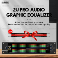2U Graphic Equalizer 31 Band Balanced Effect Controller DJ Digital Mixer Processor DSP Audio Feedback Eliminator Stage Karaoke