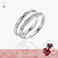 Le Silber Co.S925 - His & Hers Intertwined Couple Rings Cincin Perak Pasangan (2pcs)