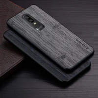 Case for Oneplus 6 6T 7 7T Pro funda bamboo wood pattern Leather phone cover Luxury coque for Oneplus 6 7 6t 7t pro case capa