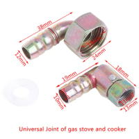 Gas Cooker Universal Joint Brass Hose Connection Fitting 11mm 19mm Internal Thread Intake Elbow Screw
