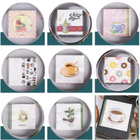 20Pcs/Pack Tea Time Coffee Cup Dessert Printed Children Birthday Party Decoration Restaurant Napkin Papers