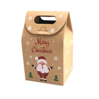 Christmas Decoration Gift Box Christmas Delivery Gift Bag High-end Kraft Paper Candy Biscuit Box Portable Large Gift Bags