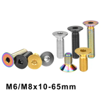 Weiqijie Titanium Bolt M6/M8 X 10/15/20/25/30/35/40/45/50/60/65mm Allen Key Flat Countersunk Head Screw for Bicycle Motorcycle