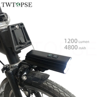 1019TWTOPSE Bicycle Front Light 1200 Lumen For Brompton 3SIXTY Dahon Tern Crius Folding Bike Waterproof 4800mAh With Holder USB