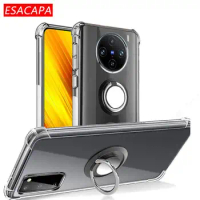 Magnetic Ring Stand Holder Phone Case For VIVO X100 Pro Transparent Soft TPU Shockproof Cover For VIVO X90 Pro Plus X80 Lite X70