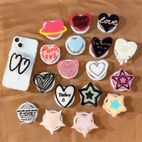 INS Love Heart Star For Magsafe Magnetic Phone Griptok Grip Tok Stand For iPhone 15 Foldable Wireless Charging Case Holder Ring