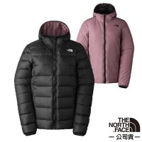 【The North Face】 女 防潑水保暖兩面穿連帽羽絨外套_83OK-O6O 黑色