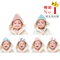 Nizio 小蘑菇天然棉紗浴巾禮盒(浴巾+大人圍裙＋包巾＋浴袍/斗篷)