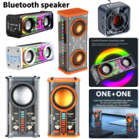 V8/K07 Mini speaker Transparent Mecha Musical box Portable bluetooth speaker USB Wireless Stereo subwoofer 3 LED Light Modes