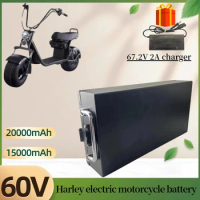 Harley Electric Lithium 18650 Battery 60V 15/20Ah With 67.2V 2A Charger