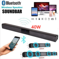 40W TV Soundbar Wired and Wireless Bluetooth Home Surround SoundBar for PC Theater TV Speaker with FM Radio Music Center Column