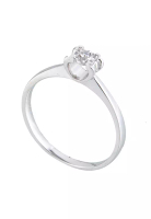 LITZ LITZ 750 (18K) 白金鑽石戒指 鑽石戒指 DR74
