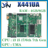 Notebook X441UA Mainboard For ASUS X441UV X441U F441U A441U X441UVK X441UAK Laptop Motherboard 4405U I3 I5 I7 RAM-4GB/8GB