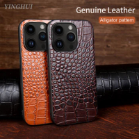 Genuine Leather Cover Phone Case for Apple iPhone 13 15 Pro Max 14Plus 12 11 XR 7 8 SE 2020 2022 Cowhide Fundal Back Shell capa