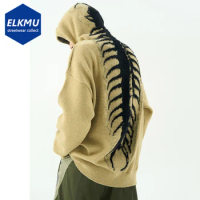 2023 Sweater Streetwear Hip Hop Hooded Sweaters Centipede Graphic Men Harajuku Oversized Pullovers Y2K Man Punk Knitted Jumpers