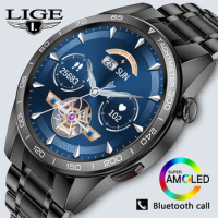 LIGE New Bluetooth Call Smart watch Men Full touch Screen Sports fitness watch Bluetooth is Suitable For Android ios Smart watch