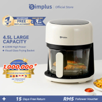Simplus Air Fryer| Kapasiti Ideal 4.5L| Kuasa 1200W l Skrin Sentuh LCD l Tetingkap Visual|10 Menu Pr