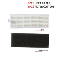 16Pcs 8pcs HEPA Filters Element+8pcs Filter Cotton For Ecovas DN621 DN621+ DN620 For iLife A6 A4 A4S New