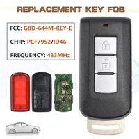 KEYECU FCC:G8D-644M-KEY-E Aftermarket 2B Smart Remote Key Fob 433MHz PCF7952/ID46 Chip for 2008-2016 Mitsubishi Outlander Lancer