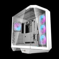 DARKFLASH DY470W 白色 4 ARGB 風扇 ATX MATX ITX 遊戲塔式 ATX 機箱，白色 (V246)