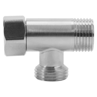 Toilet 304 Stainless Steel T Adapter G1/2 T-Valve For Bath Bidet Sprayer Shower For Connecting An Angle Valve And Hose Or Faucet
