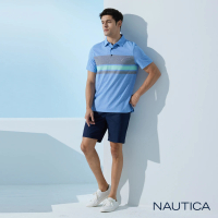 【NAUTICA】男裝 經典素面休閒短褲(藍色)