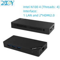 XCY MINI PC Intel N100 12GRAM LAN NVME 2280 DDR5 2*HDMI 4K WIFI6 Fan win10/11 Linx Portable Desktop Office Computer HTPC