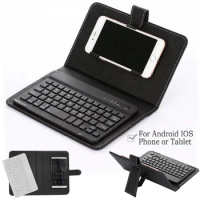 Vococal PU Leather Bluetooth Wireless Keyboard Case Protective Cover for iPhone iPad Huawei Xiaomi Samsung Mobile Phone Tablet