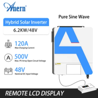 6200W Anern Solar Inverters Hybrid MPPT 120A 230V 48v Grid Tie Inverter Pure Sine Wave Max PV Power 6500W 500Vdc