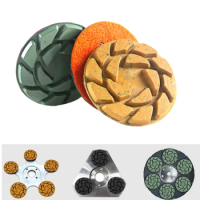 4 Inch 100mm Dry/Wet Dia-mond 3 Step Polishing Pads For Marble Concrete Terrazzo Stone 6mm Thick-ness Wet Grinding Disc Polish