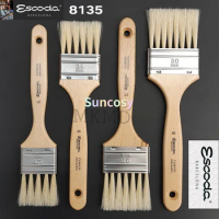 Escoda Clasico Series 8135 Artist Oil &amp; Acrylic Paint Brush, Chungking Hog Bristle, Flat, Long-lasting and High Quality