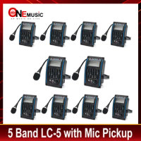 10Sets 5 Band Acoustic Guitar EQ Preamp LC-5 5-Band EQ Equalizer Pickup Tuner LCD with Microphone