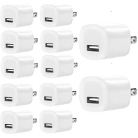 5/10/20PCs 5V 1A US USA AC Home Travel USB Wall Charger Power Adapters For IPhone 5 6 7 8 x xr 11 12 13 14 15 Samsung xiaomi LG