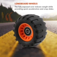 All Terrain Off Road Skateboard Longboard Wheels Road Damping Wheel Dance Board Round (Set of 4 Contains Bearing Sleeve)