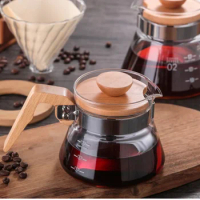 Coffee Sharing Pot Hand Drip Coffee Set Coffeeware Teaware High Borosilicate Wooden Handle Coffe Accessories Barista Tools Tea