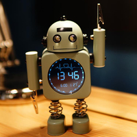 鬧鐘 機器人鬧鐘學生用智能2021新款電子桌面時鐘表兒童男女孩臥室起床