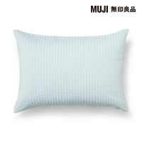 【MUJI 無印良品】棉凹凸織枕套/43/藍色