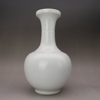 清雍正細裂紋月白釉瓶手工花瓶古玩古董陶瓷器仿古老貨收藏品擺件