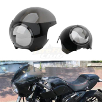 5 3/4" Motorcycle Cafe Racer Headlight Fairing Windscreen For Harley Chopper Bobber Sportster Dyna Softail Accessories