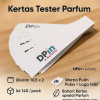Kertas Tester Parfum Logo Custom 1 Sisi | Ukuran 10,5 x 2 cm | Isi 140 Lembar / Packing box